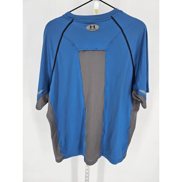 Under Armour Mens Sz M Short Sleeve Athletic T Shirt Loose Fit Blue Gray - Picture 3 of 3